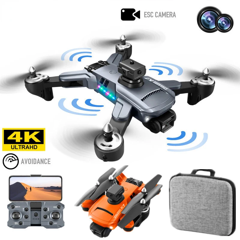 

Новинка 4K Drone K7 5G WIFI Профессиональная HD камера светодиодный 2,4G сигнал 3-осевой стабилизатор Gimbal ESC с оптическим потоком Квадрокоптер
