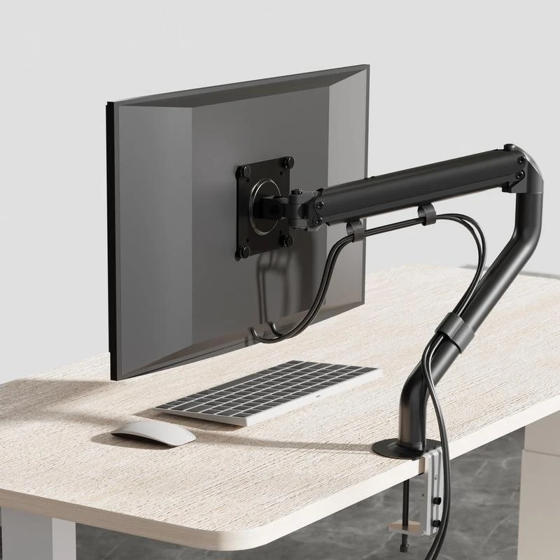 

Robot arm with lifting display 17-32 inch retractable cooling desktop computer monitor bracket stand for no hole air press gas