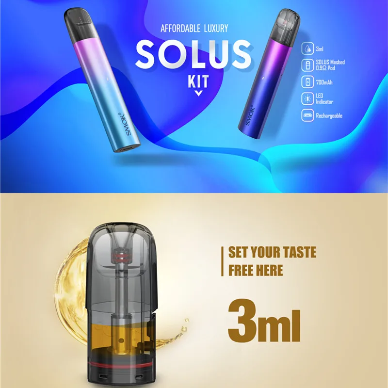 Original Vape SMOK Solus 2 POD Solus Coil Electronic Cigarette 2.5ML Cartridge 0.9ohm Meshed Pod Vaporizer Accessory Tank enlarge