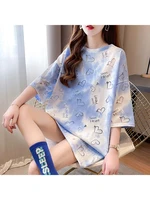 summer medium long tie dyed love hollow out tshirt short sleeve tops geometric loose women clothes
