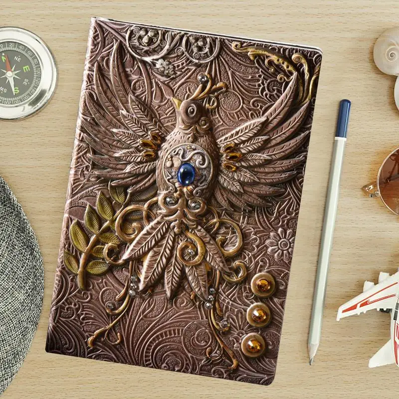 

Embossed Leather Journal Writing Notebook Handmade Leather Daily Notepad Sketchbook Travel Diary Notebooks
