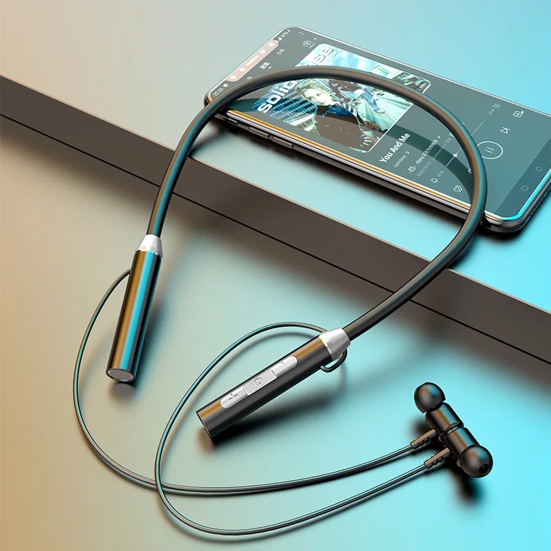 Беспроводные наушники Fone Bluetooth 5 0 шейные силиконовая Hi-Fi стерео спортивная