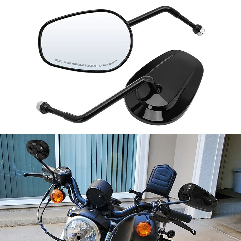 8 мм мотоциклетные черные зеркала заднего вида для Harley Touring Road King Glide Sportster 883 1200 Dyna