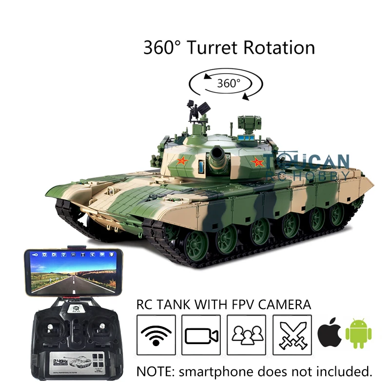 

Heng Long 1/16 TK7.0 Plastic Basic Ver Chinese 99A RC Tank 3899A 360° Turret FPV Camera Steel Driving Gearbox