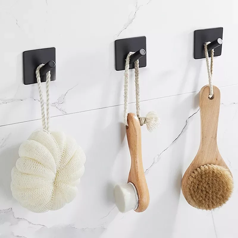 

2022 High-end Hook Self Adhesive Clothes Hange Bags Key Rack Kitchen Towel Hanger Bathroom Accessory Organizer