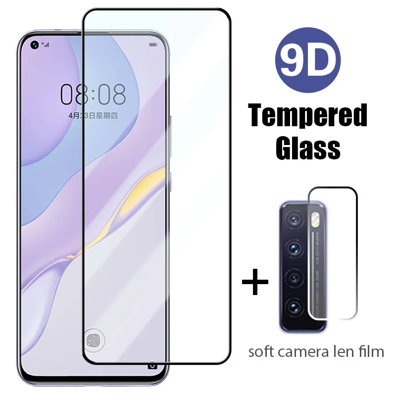 

2in1 Full Cover Screen Protector Glass For Huawei P30 P40 P20 Lite Camera Lens Film Glass For Huawei P Smart S Z Y6p Y7p Y8p Y9S