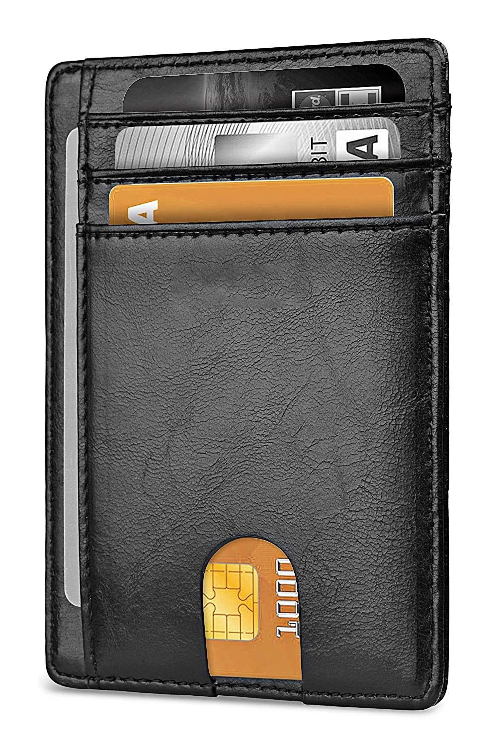 Card bag leather men's RFID anti-theft swipe card bag men's card sleeve with airtag hole