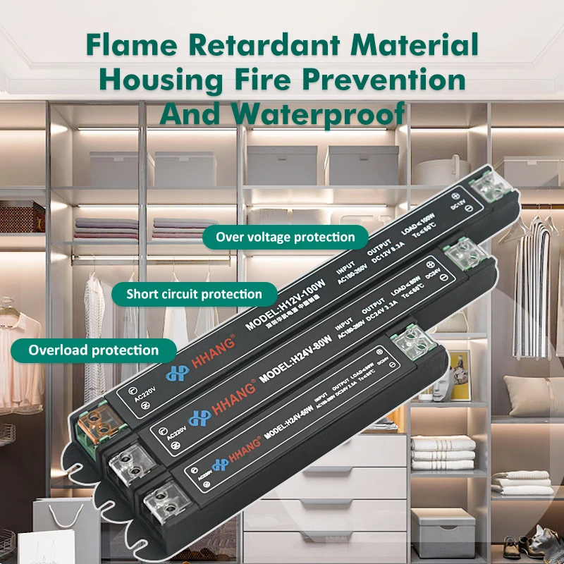 

Wardrobe Cabinet Switching Power Supply 95% Efficiency Transformer AC 12/24v-DC 170-265V 36W 50W 70W 100W LED Adapter 3A 4A 8a
