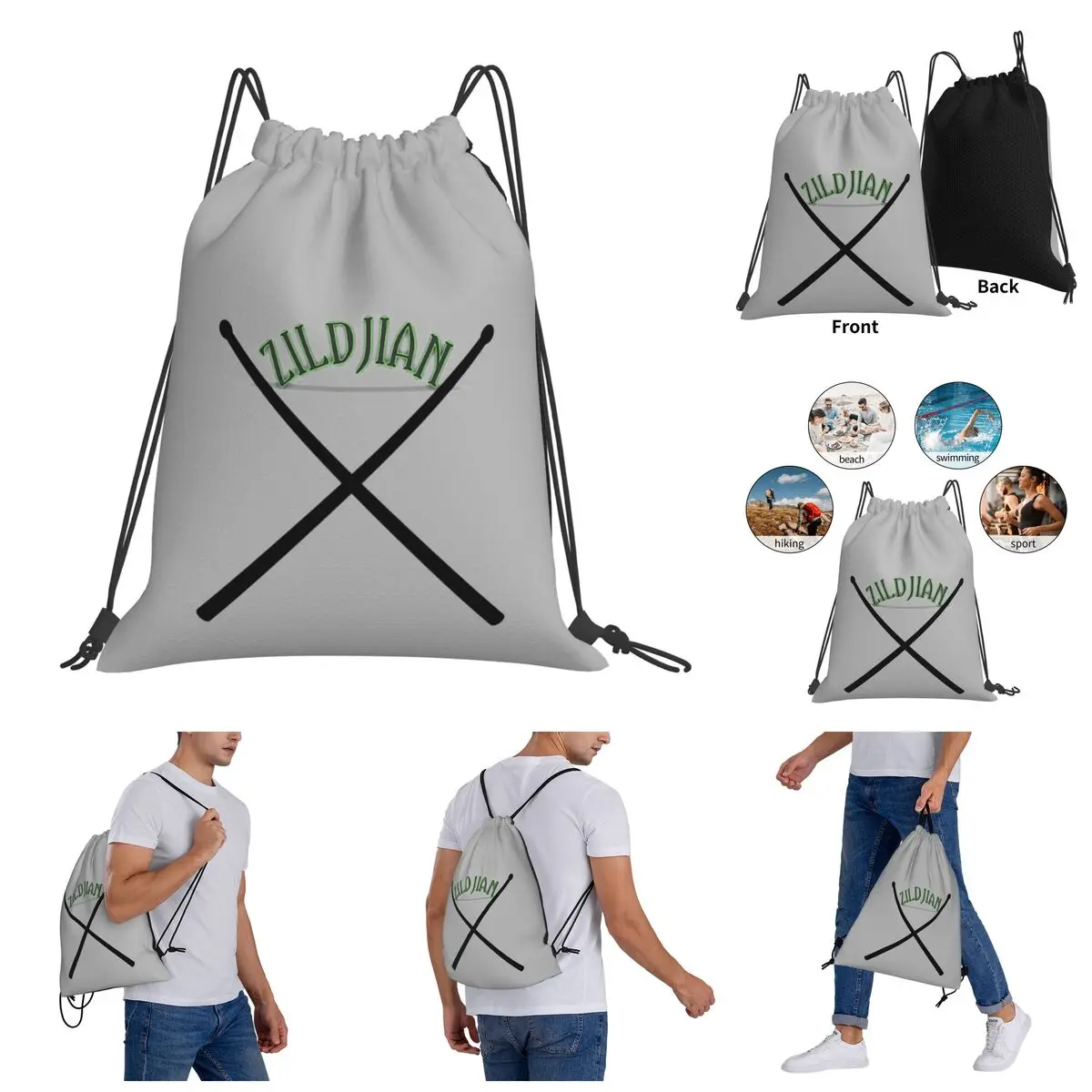 

Rucksack Zildjian (2) Funny Novelty Cute Drawstring Bags Gym Bag Backpack