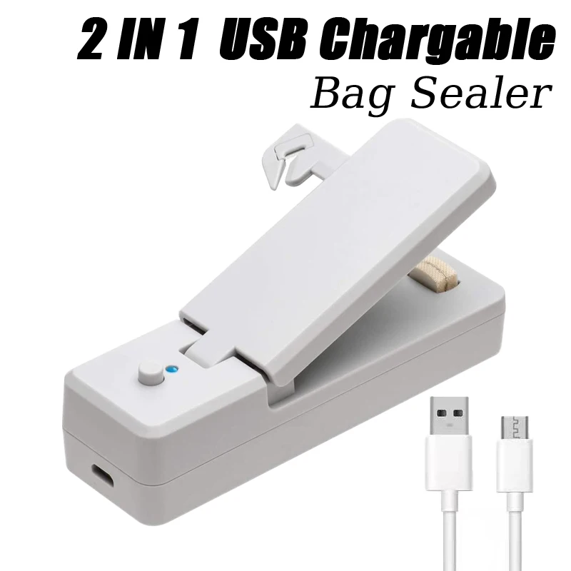 

Магнитный USB-упаковщик пищевых продуктов, устройство для запечатывания закусок, перезаряжаемый мини-упаковщик, 2 тепловых пакета, портативн...