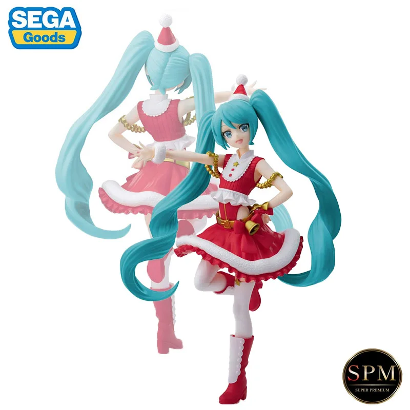 

SEGA SPM Luminasta Hatsune Miku Christmas 2023 Ver. Аниме фигурки героев из ПВХ, коллекционная игрушка, 20 см