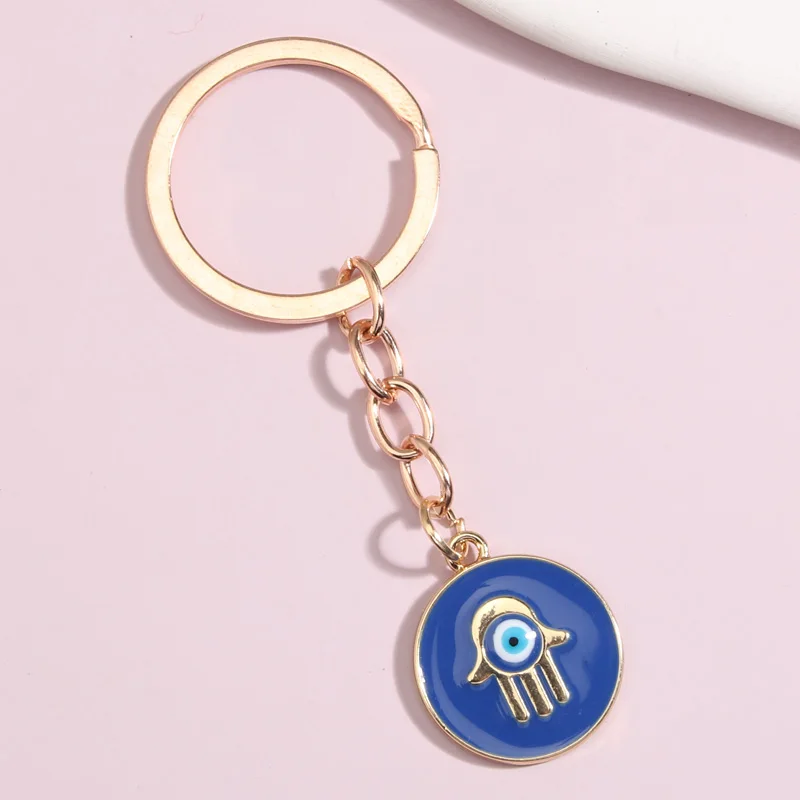 

Круглый брелок для ключей ручной работы с глазами, эмалированные брелки для ключей для женщин и мужчин, аксессуары для сумок, подвесные Авто...