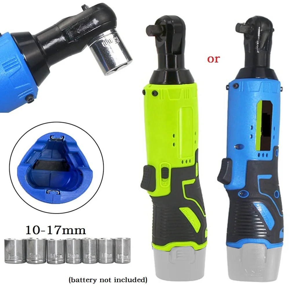 

65NM 12V 3/8 Cordless Electric Ratchet Wrench Screwdriver To Removal Screw Nut Right Angle Ratchet Wrench Repair Tool