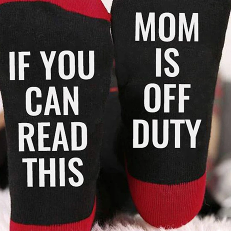 Women Novelty Funny Sayings Cotton Crew Socks If You Can Read This Mom Is  Letters Print Mid Tube Hosiery Stockings 37JB