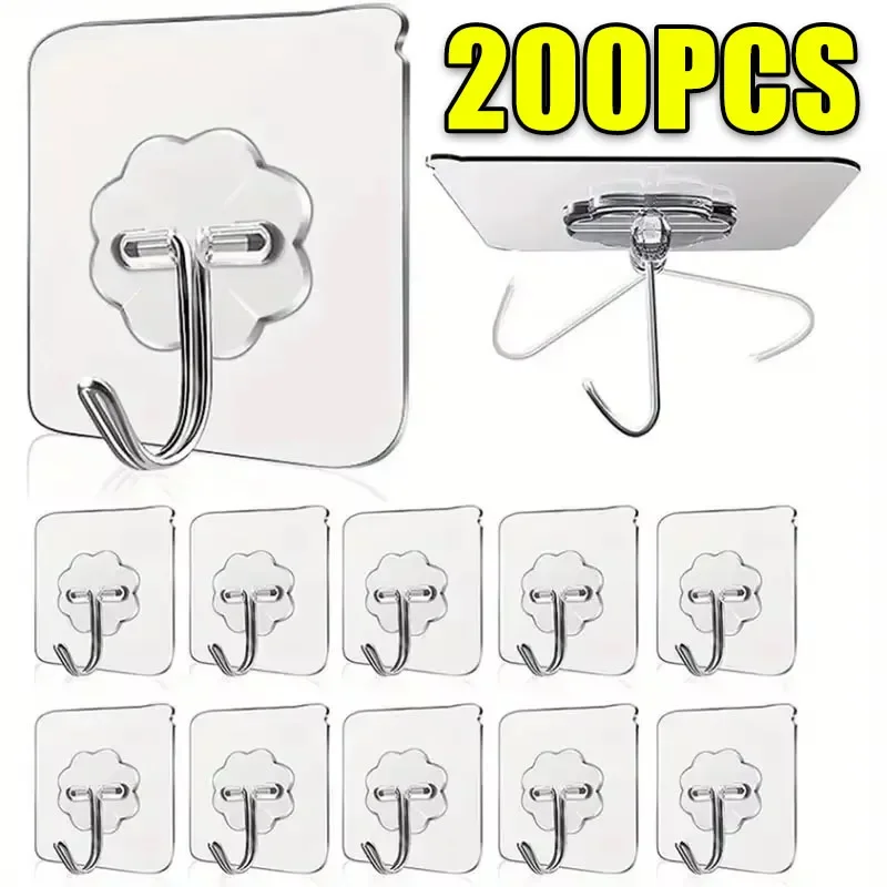 Прозрачные самоклеящиеся настенные крючки