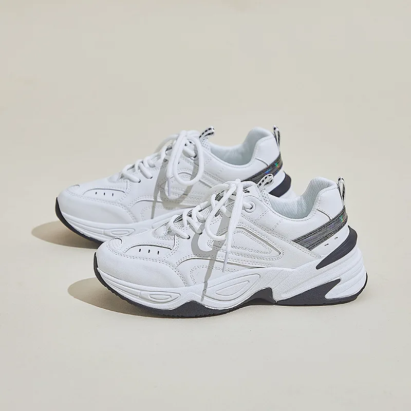

Women Sneakers Fashion Chunky Sneakers Casual Shoes Autumn Comfortable Thick Sole White Dad Flats Platform Shoes