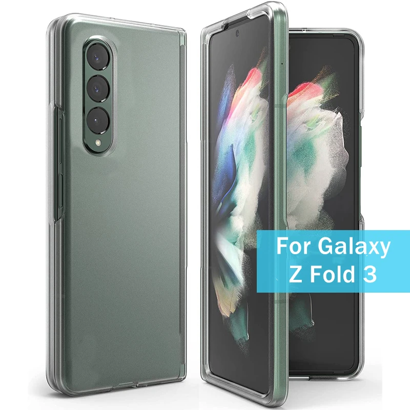 

Fold 3 Luxury Matte Clear Case For Samsung Galaxy Z Fold 3 5G Transparent Cover Hard PC Bumper Fold3 Front Back Shell Fundas