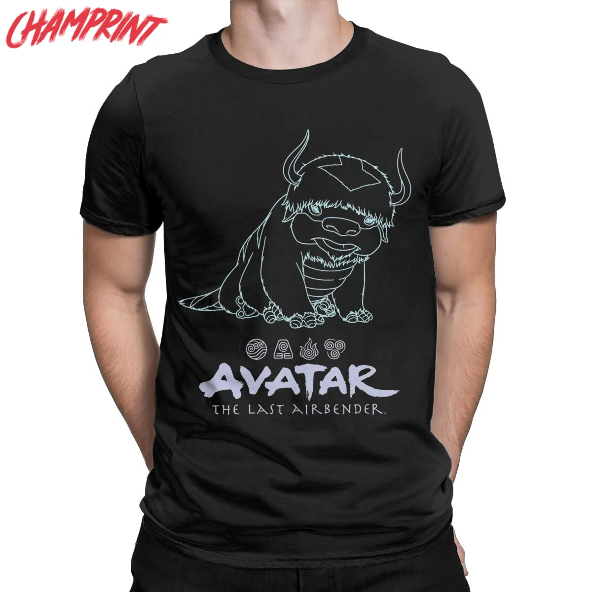 Мужские футболки Avatar-The Last Airbender Appa Line с художественным логотипом для отдыха