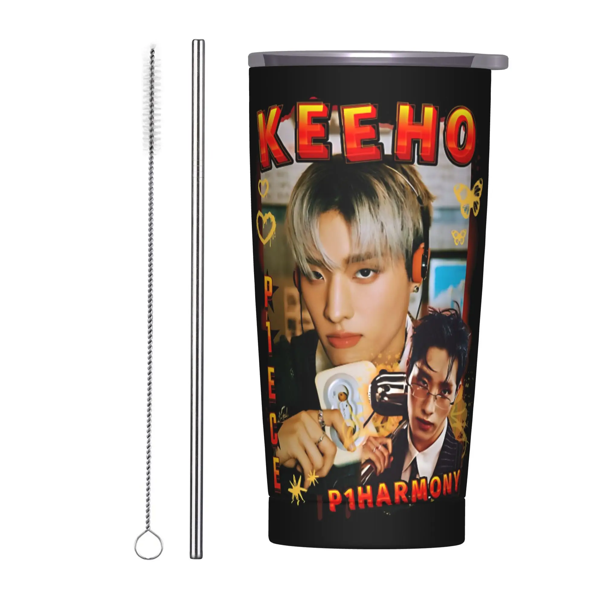 Термокружка P1Harmony Keeho (корейская K-Pop группа), вакуумная изолированная кофейная кружка, термос, школьная кружка, бутылка для воды (art.: 3920db44162bd) - 3920db44162bd