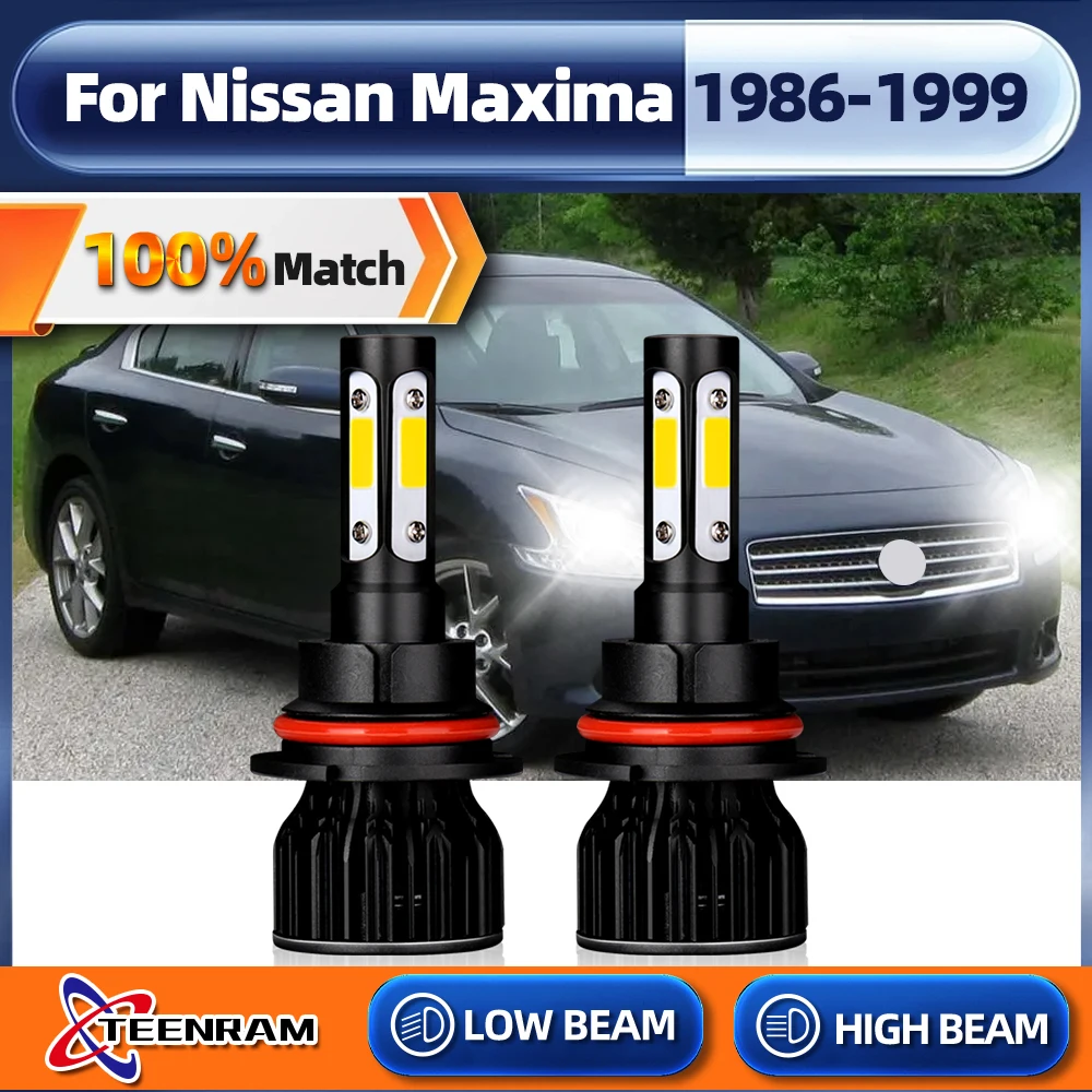 

9004 Led Headlight Bulbs 120W 20000LM Canbus Car Light 12V 6000K Auto Headlamps For Nissan Maxima 1986-1995 1996 1997 1998 1999