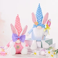 easter gnome decorations easter bunny gnome plush elf decoration easter collectible figurines dolls for indoor spring table desk