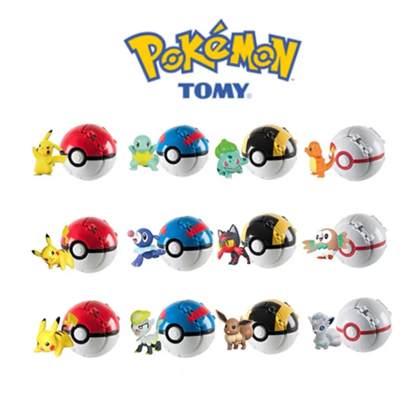 

Pokemon Deformation Burst Poke Ball Anime Figure Pikachu Snorlax Squirtle Solgaleo Model Battle Toys Children's Birthday Gift