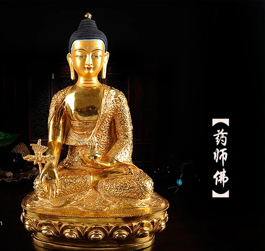 Статуя ХОРОШЕГО Будды # 32-ДОМА Талисман эффективный тибетский буддизм позолота