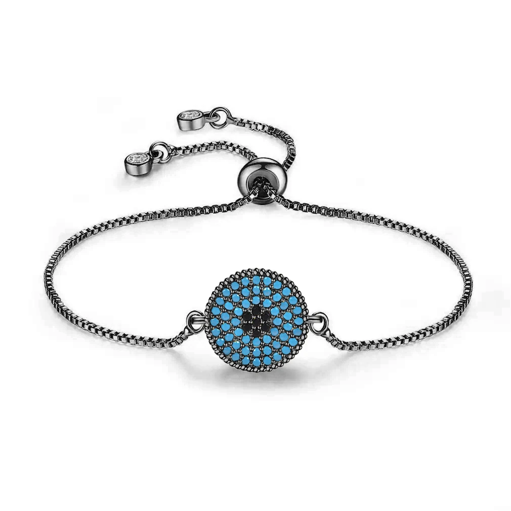 Круглый круг с кристаллами циркония Nazar браслет-подвеска от сглаза женский