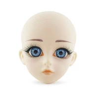 14 bjd doll head blue eye makeup finished head 48cm height general muscle naked baby hand made material