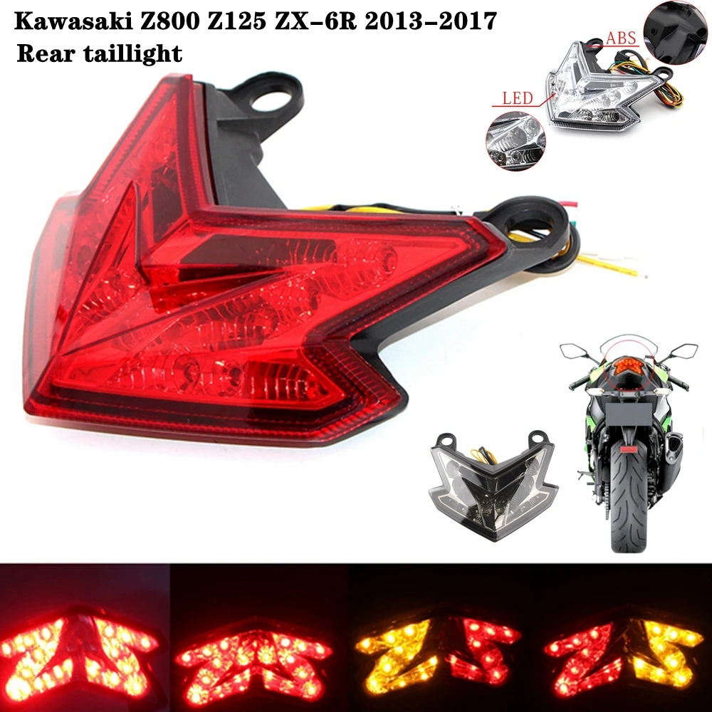 

Для Kawasaki Z125 Z800/Ninja ZX-6R ZX636 2013-2017 мотоциклетный Встроенный светодиодный задний фонарь, задний стоп-сигнал, светильник поворота