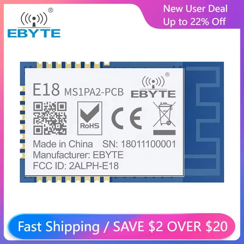 E18-MS1PA2-PCB Zigbee IO CC2530 PA 2.4Ghz 100mW PCB Antenna IoT Uhf Wireless Transceiver Transmitter and Receiver RF Module