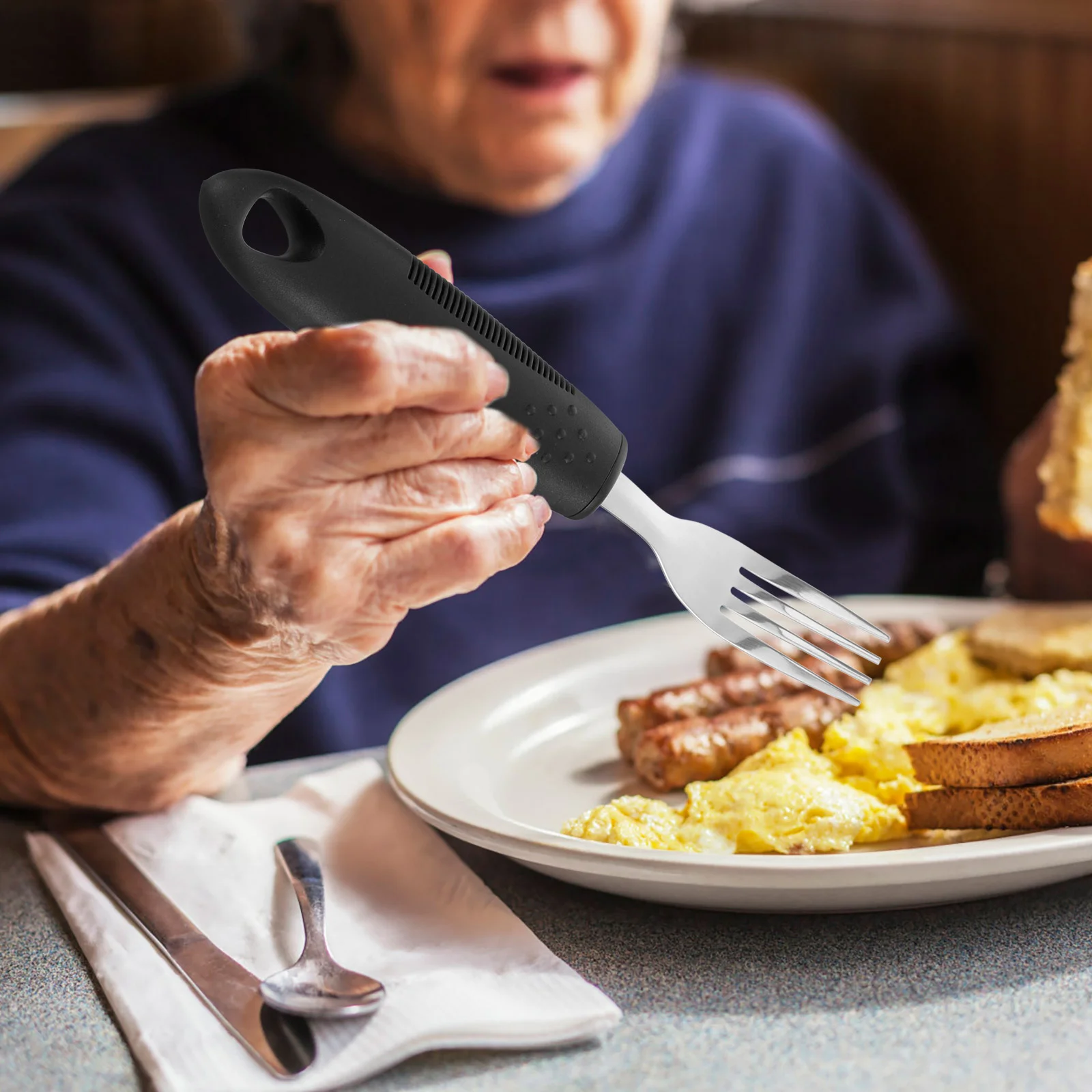 

Parkinson's Fork Spoon Adult Tableware Elderly Utensil Indoor Adaptive Utensils