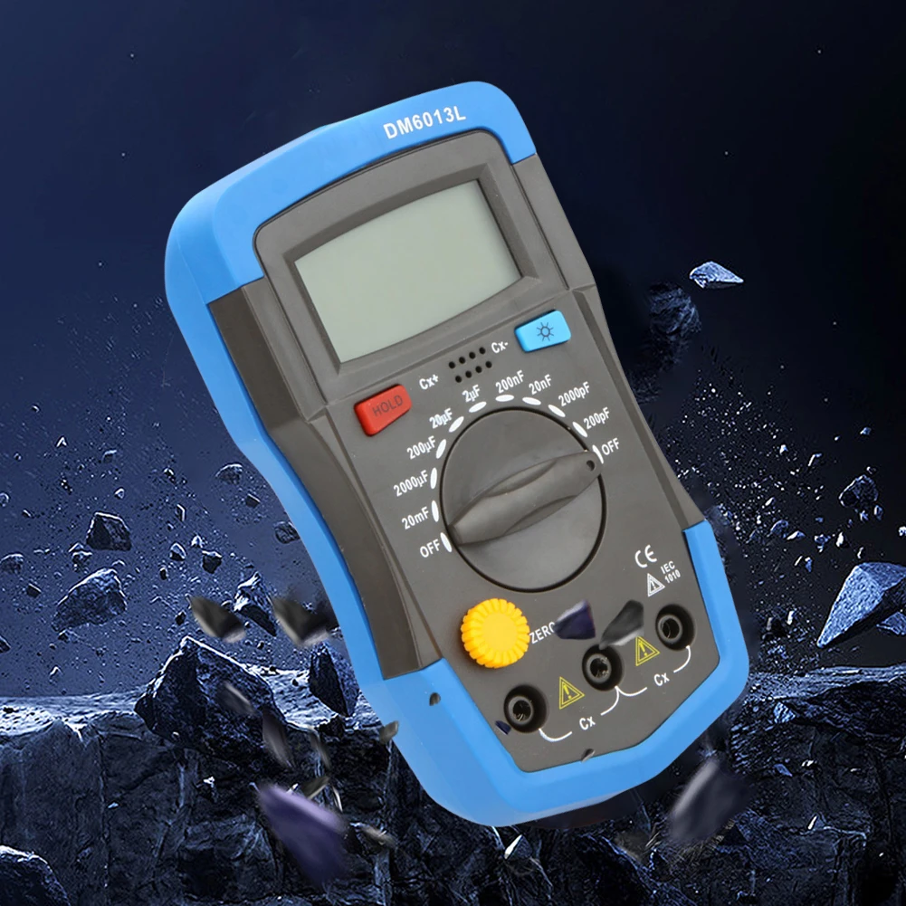 DM6013L цифровой тестер конденсаторов ЖК-подсветка 200pF ~ 20mF измеритель емкости