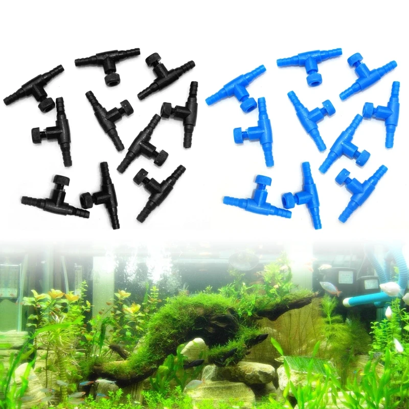 

10 Pack Control for Valve Aquarium 2 Way Air Regulator Connector for Fish for Ta
