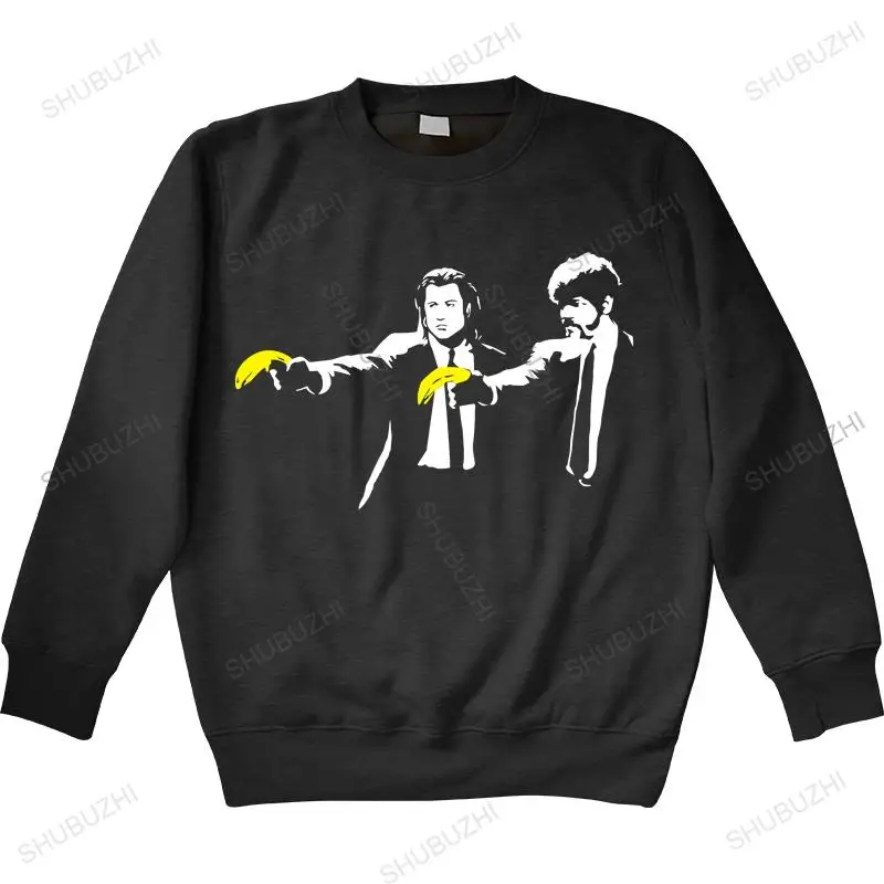 

men autumn sweatshirt black hoody Banksy Pulp Fiction Inspired hoodies Cotton Banksey Graffiti Artist brand hoodie thin style