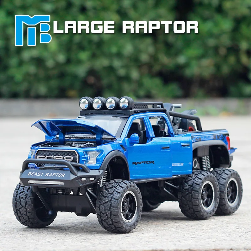 

Модель Raptor F150 в масштабе 1:28 детская Игрушечная машина литой под давлением модель внедорожника имитация звука светильник грузовик игрушка п...