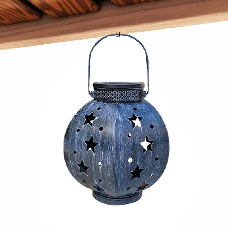 

Outdoor Solar Lanterns Solar Star Lights With Handle Metal Decorative Lamp For Patio Garden Lawn Porch Backyard Pathway