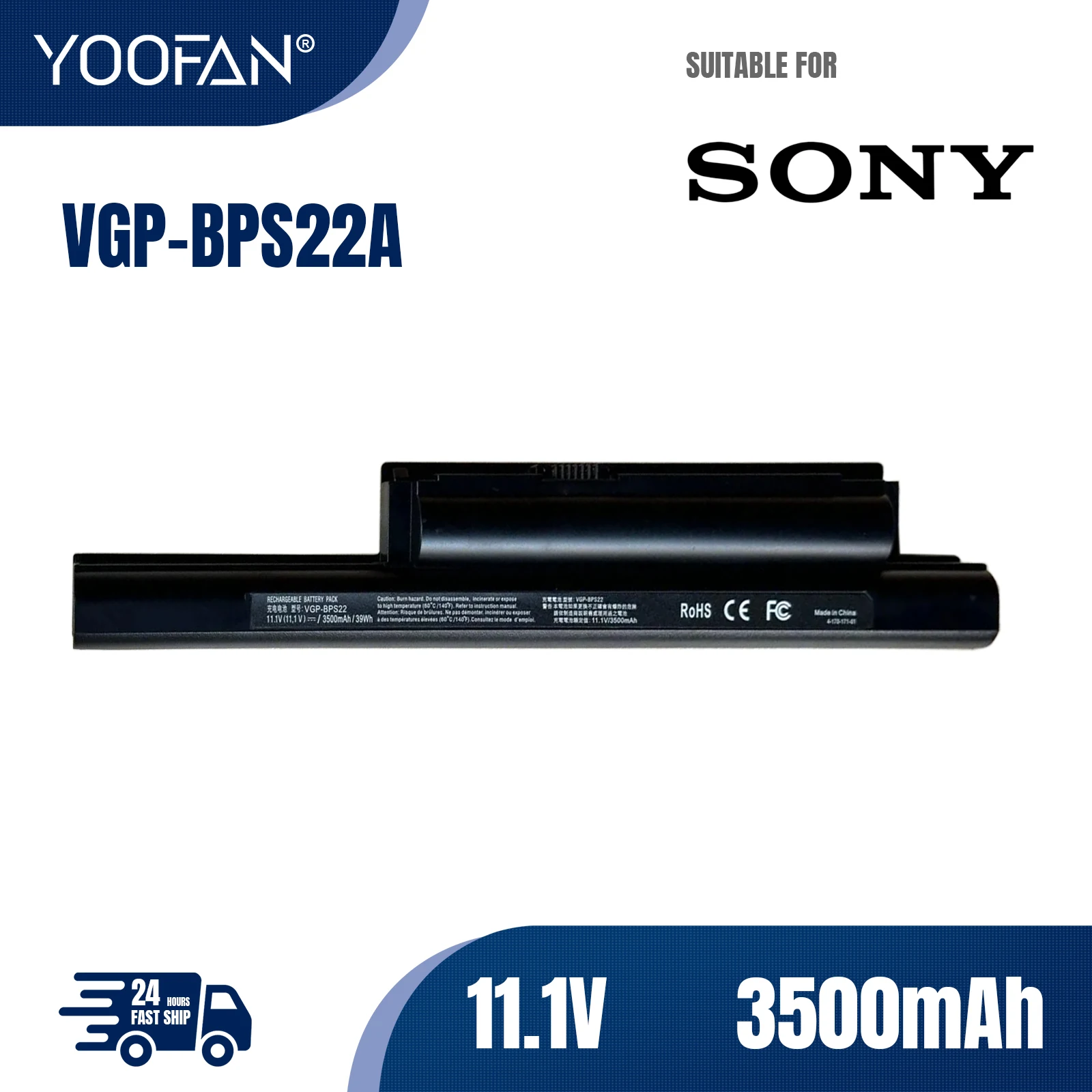 YOOFAN Batería para ordenador портативный Sony VAIO BPS22 VGP-BPS22 VGP-BPS22A VGP-BPL22 A VPC-EB3