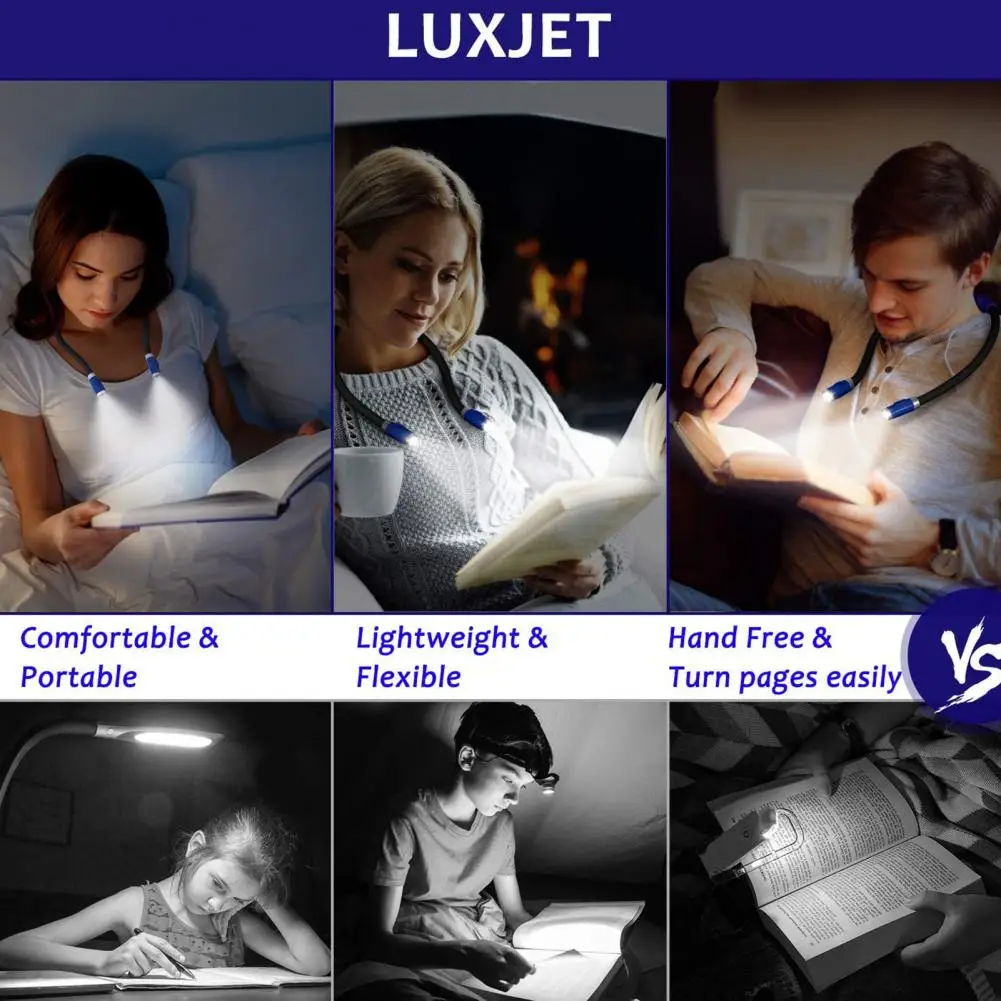 

Hanging Neck Light Flexible Hands-free Neck Light for Reading Repairing Working Rechargeable Lightweight Comfortable Bed Reading