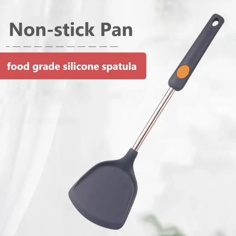 

Силиконовая антипригарная ложка, высокотемпературный силиконовый шпатель из нержавеющей стали для домашней кухни