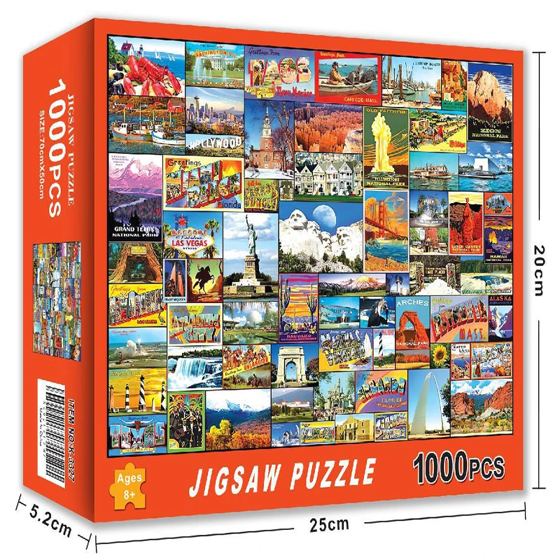 

70x50cm Thin Puzzle 1000 Pieces For Adults World View Landscape Paper Jigsaw Toy Landscape Series Kids Gift Brain Storm Game
