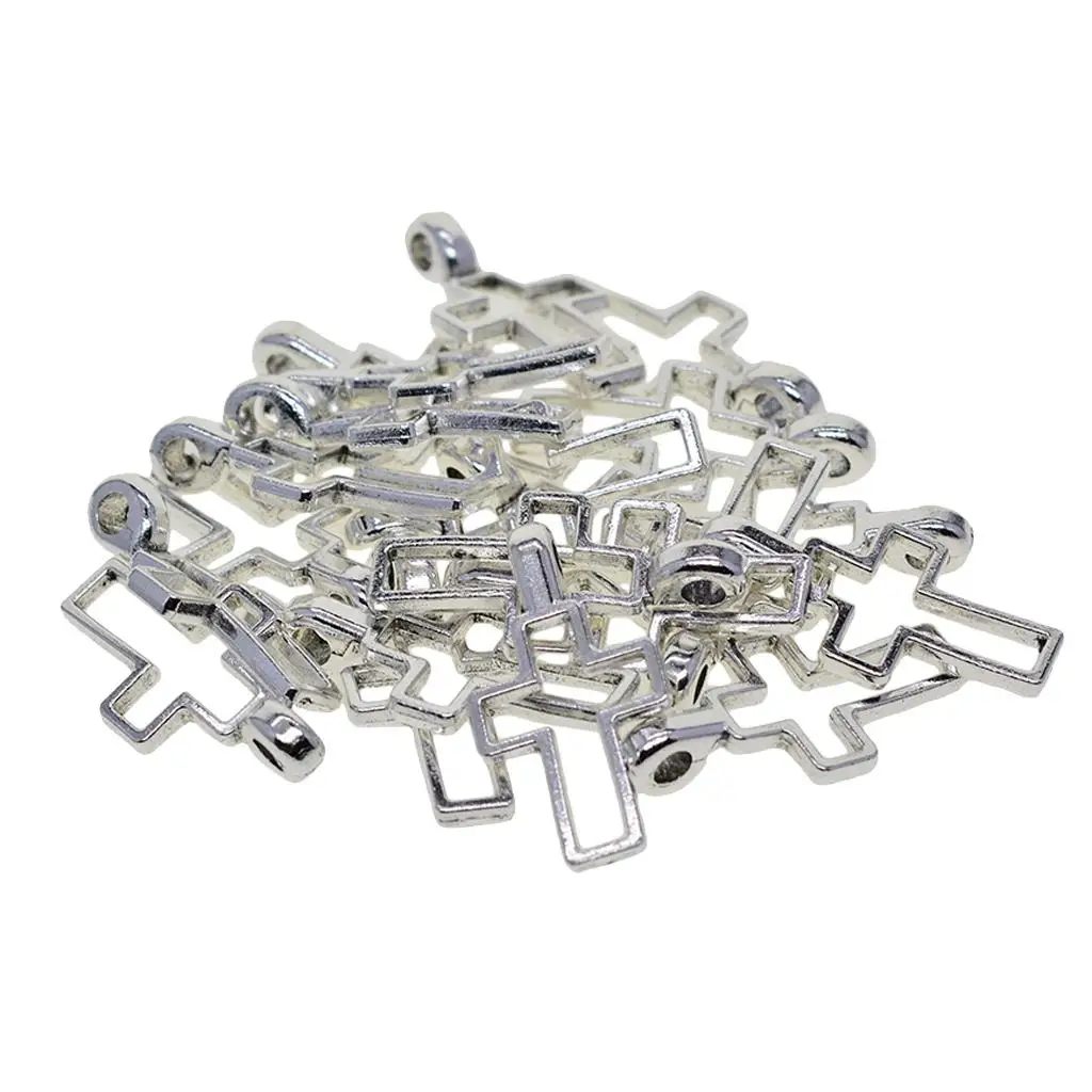 20 шт. лотки для подвесок в форме креста заготовки ободок кабошон настройки 38x20 мм