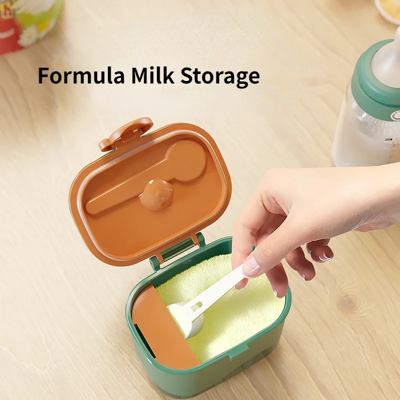 

Portable Milk Powder Boxes with Forked Spoons Snails Complementary Food Boxes Snack Boxes Go Out To Fill Milk Powder