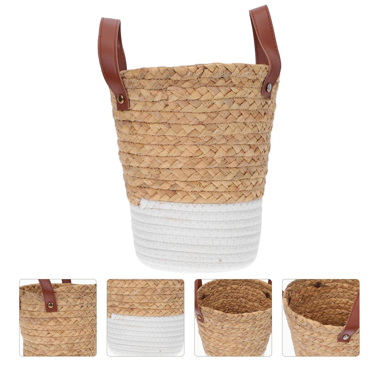 

Basketflower Pot Wovenbelly Jute Seaweedwicker Planter Rattan Hand Natural Weavebaskets Weaving Seagrass