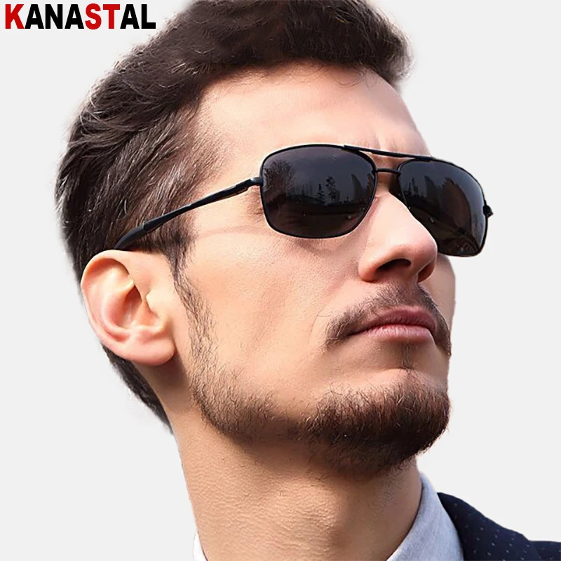 

Мужские поляризованные солнцезащитные очки, металлическая оправа для очков, UV400, цветные мужские солнцезащитные очки ночного видения, очки для вождения на открытом воздухе