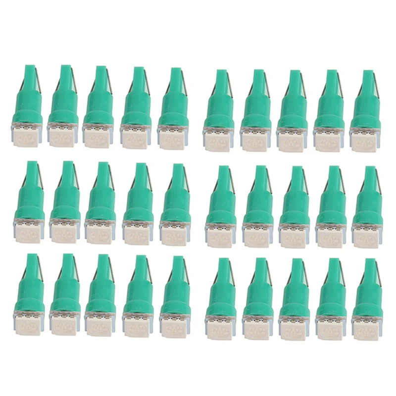 

30 шт./упаковка, светодиодные лампы T5 1-5050-SMD для автомобилей/мотоциклов