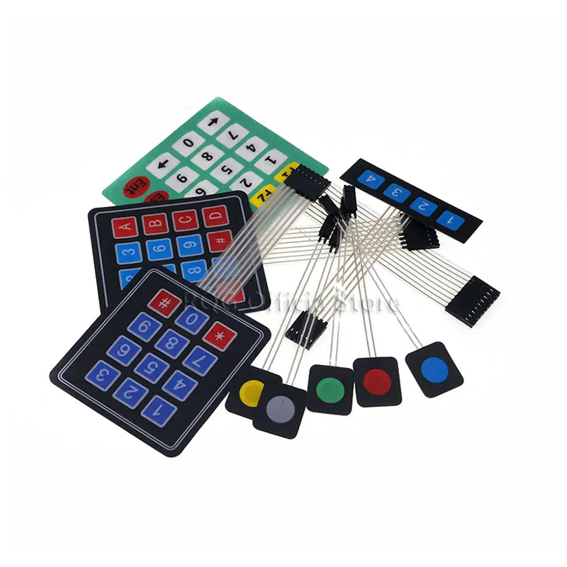 Клавиатура матрица кнопок 1x4 3x4 4x4 4x5 с мембраной кнопок 1 2 3 4 12 16 20 для сборки панели управления DIY Kit для Arduino.