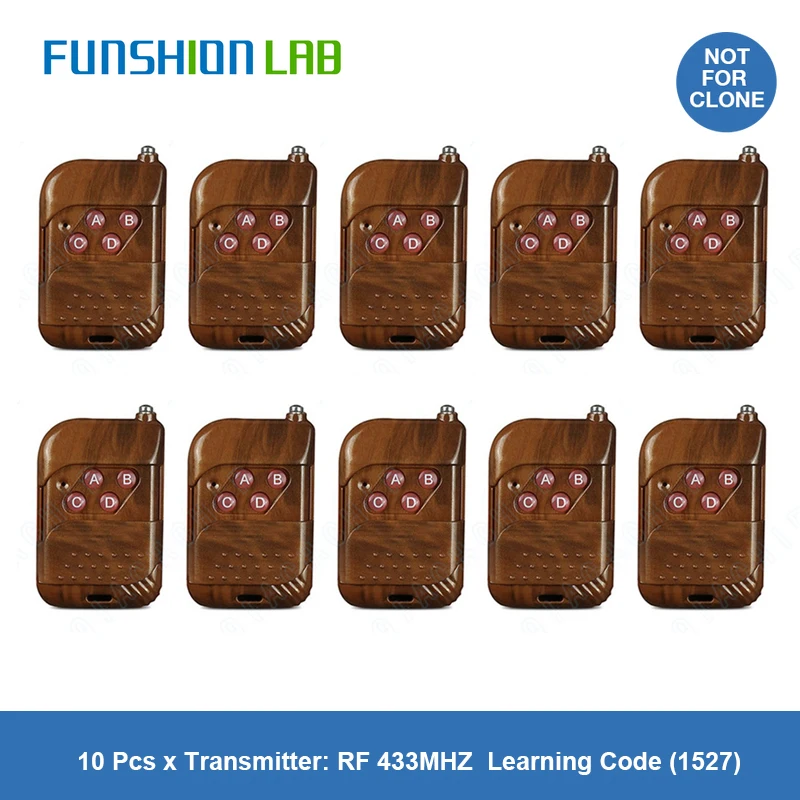 

FUNSHION 433 Mhz Universal Wireless Remote Control Learning Code 433Mhz Transmitter For Gate Garage Opener Electric Door Fob Key