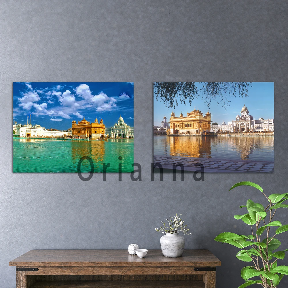 

India Golden Temple Amritsar 1833 Old Memorable Picture Sikh Prints Posters Modern Home Living Room Office Decor Painting Gift