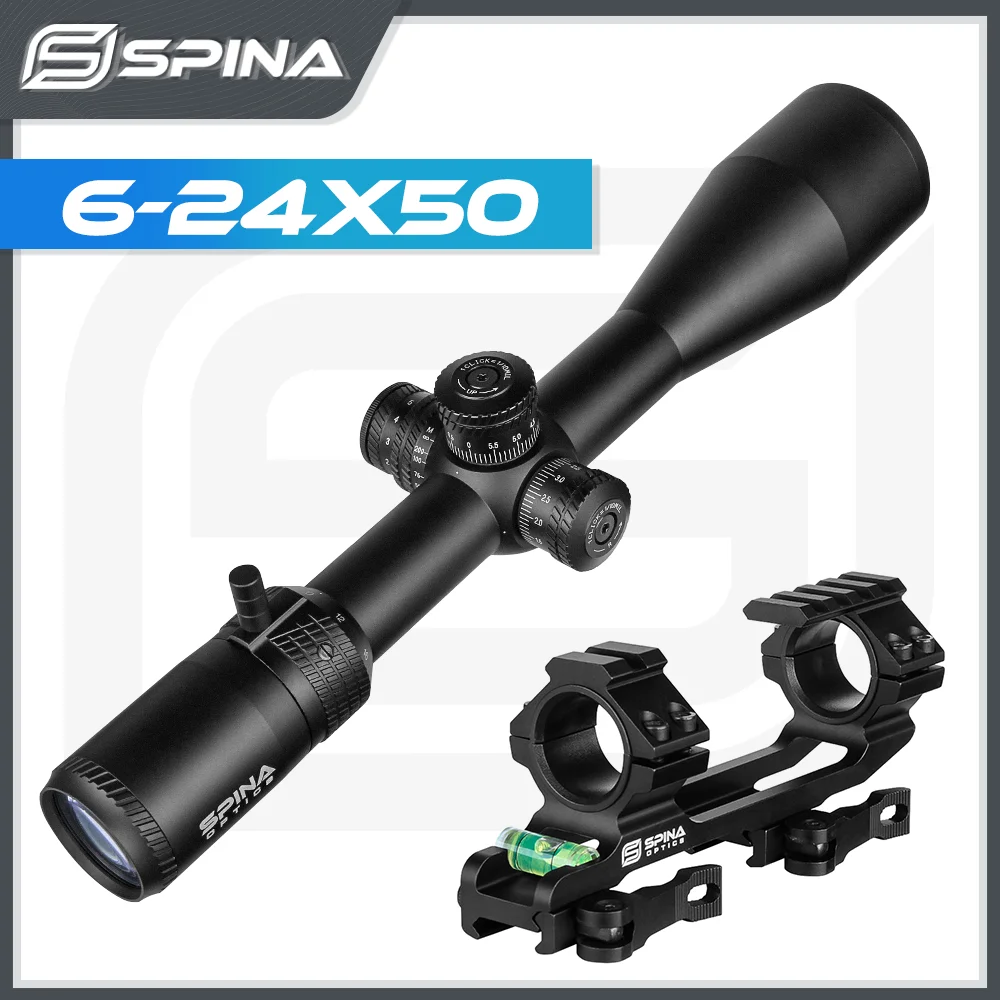 

Spina Optics SF 6-24x50 Sniper Lunettes Tactics Rifle Scope 30MM Tube Diameter Sights for Airsoft Gun Rifle Miras with Mount